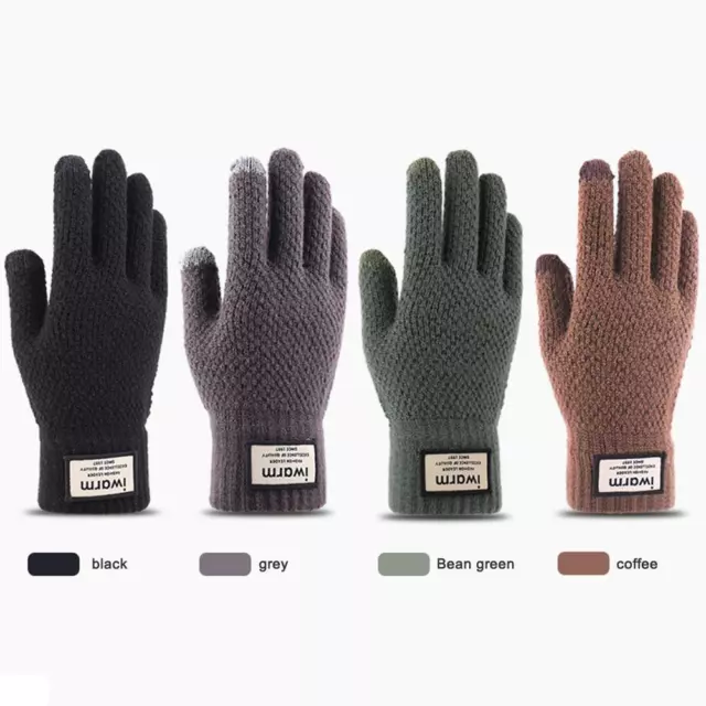 2pcs Touch Screen Elastic Man Knitted Gloves Male Winter Warm Hand Warmer