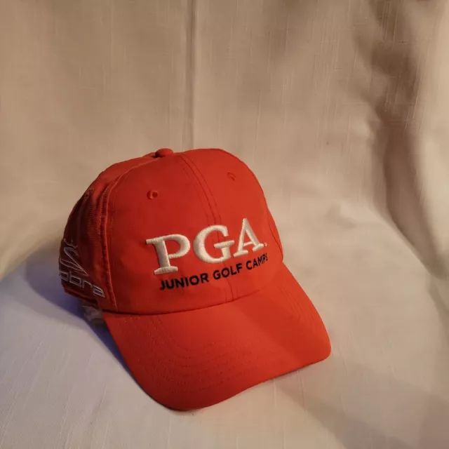 Puma Cobra Golf PGA JUNIOR GOLF CAMPS Adjustable GOLF HAT Youth Blaze Orange