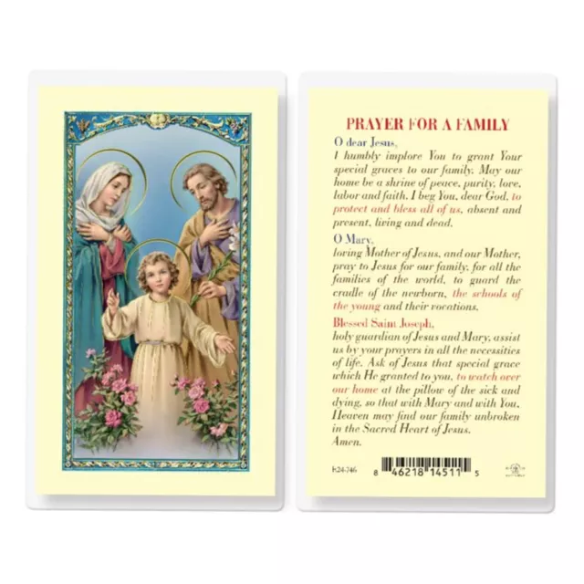 Prayer for A Family Laminated Holy Card Catholic Faith