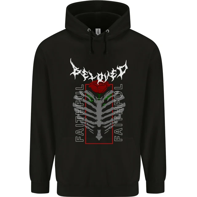 Rib Cage Beloved Gothic Heavy Metal Biker Childrens Kids Hoodie