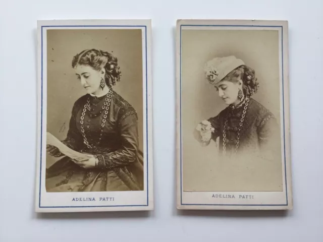 CDV - 2x - Adelina Patti - Opernsängerin - Phot. Liebert - 1860 - 1870
