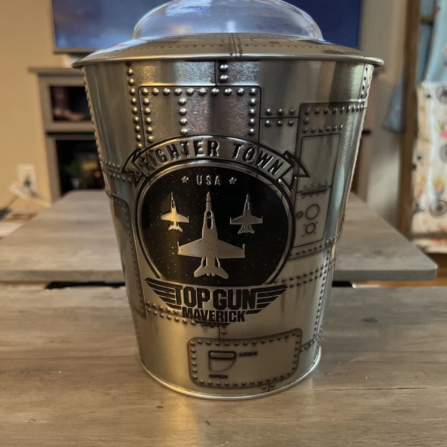 TOP GUNMAVERICK 2022 Popcorn Bucket Tin+Lid AMC Theatres Limited NEW