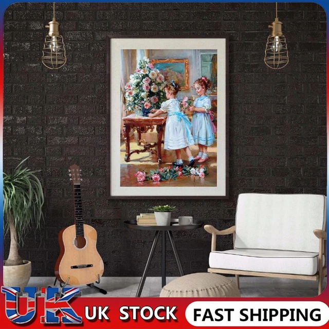 Two Sisters Oil Paint By Numbers Kit DIY Acrylic Painting on Canvas Frameless