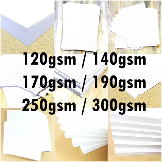 A6 A5 A4 A3 A2 WHITE CARD STOCK SCHOOL PAPER SHEET ART CRAFT MAKING 120- 300 gsm