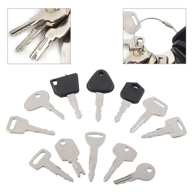 12PCS Forklift Keys Set For JCB For Volvo For Yale For Caterpillar 14607 12343