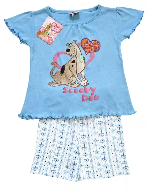 Scooby Doo Girls Shortie summer Pyjamas Blue Age 2-3 & 4-5 Years