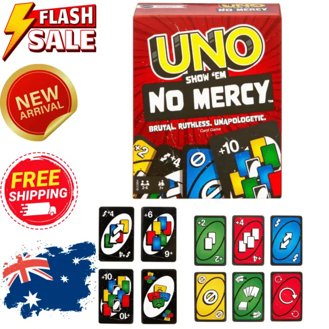 UNO- Show ‘em No Mercy Card Game for Kids, Adults & Family Night, Parties Travel