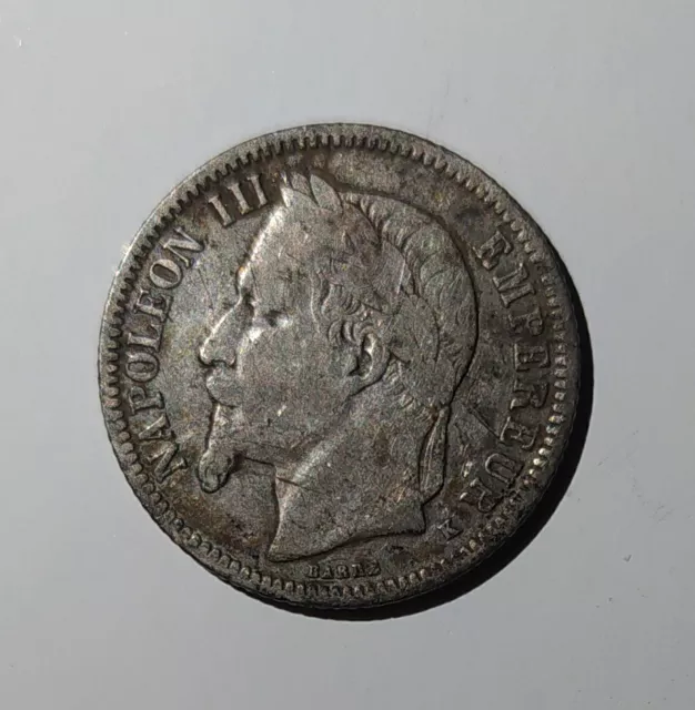 Monnaie Argent 1 franc Fr Napoléon III Empereur 1866 K Empire Français