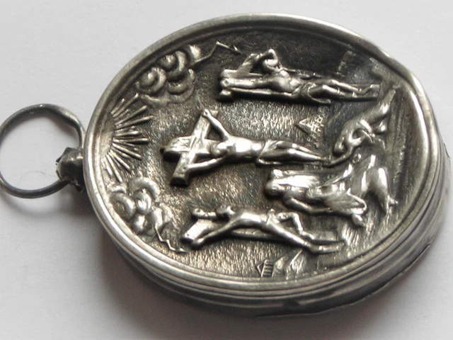 Reliquaire Pendentif Ancien En Argent Massif - Porte-photos Vintage, Bijou Silver Occasion