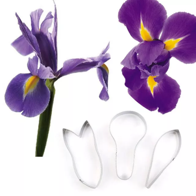 Iris Flower Cutting Molds Fondant Cake Decor Cutter Moulds Sugarcraft DIY Tool