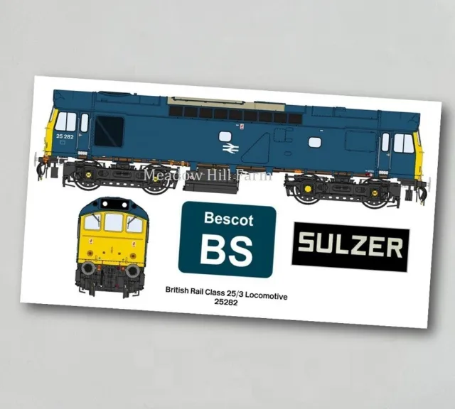 British Rail Class 25 Fridge Magnet 25282 BR Blue Diesel Locomotive Bescot