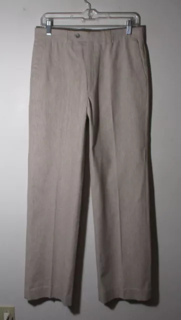 Men's The GOLD TAG Beige 100% Raw Silk Pants Size 31X32