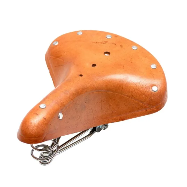 Brown Genuine Leather Vintage Style Sprung Bicycle Seat/Saddle Classic/Retro/Old