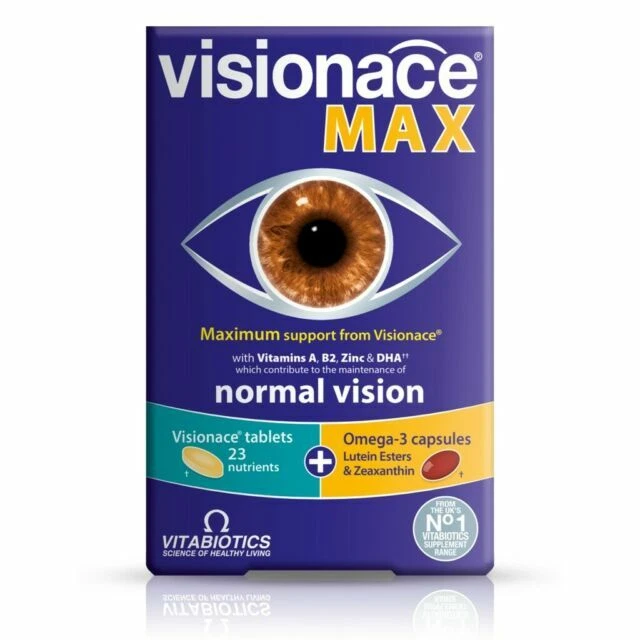Visionace VITABIOTICS VISIONACE MAX - 56 (28 Visionace Tablets + 28 Omega 3 ...