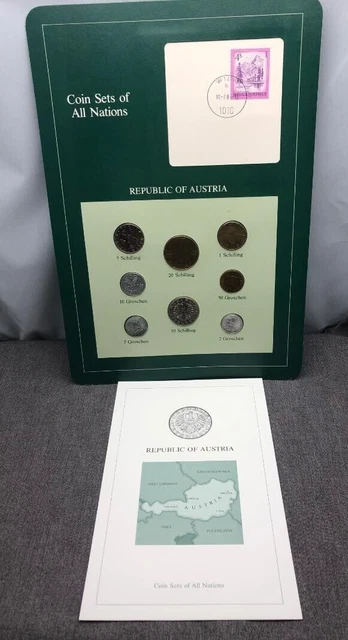 Coin Sets of All Nations Republic of Austria w/card 1982-1984