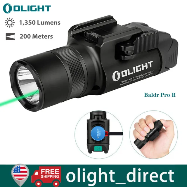 Olight Baldr Pro R Tactical Gun Flashlight Rail Mount Green pistol laser sight
