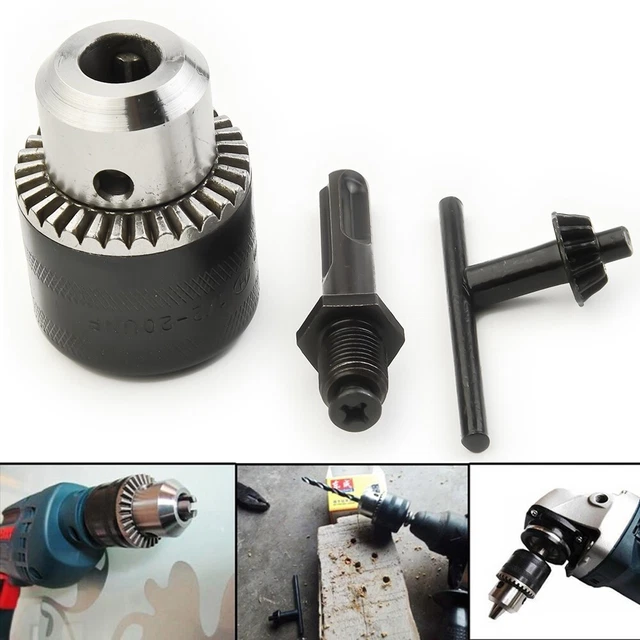 SDS Plus Shank 1.5-13mm Thread 1/2-20UNF Rotary Hammer Drill Chuck-Tool+ Key