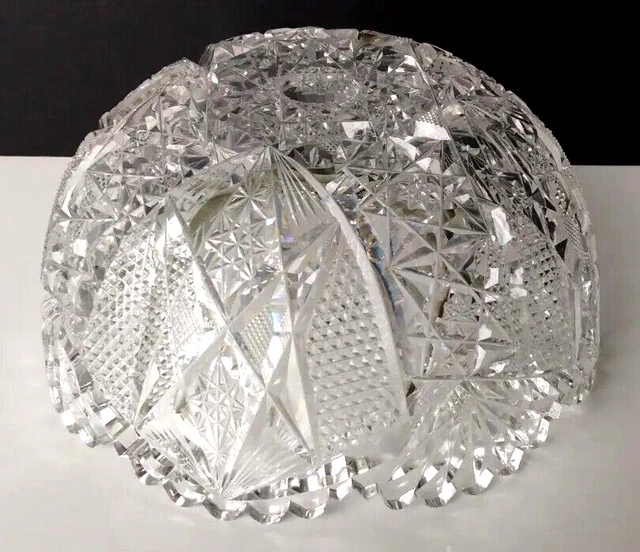 Fine Antique Abp American Brilliant Period Cut Glass 8" Bowl 11