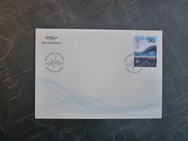 2014 Iceland Centenary Of Iceland Stats Fdc First Day Cover