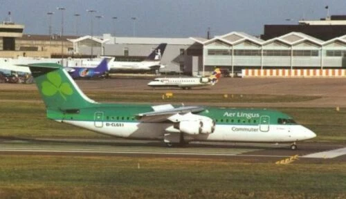 Aer Lingus Commuter BAe 146-300 EI-CLG @ Birmingham BHX - postcard