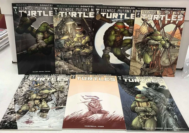 TMNT Macro-Series  #1-4 Lot of 7 Raphael Leonardo Michelangelo Donatello NM/VF