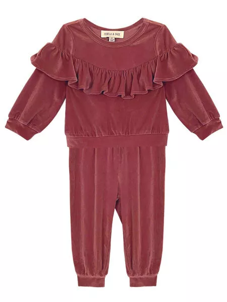 Mabel + Honey NWT Sugar Plum Velvet Velour 2 PC Baby & Toddler Set