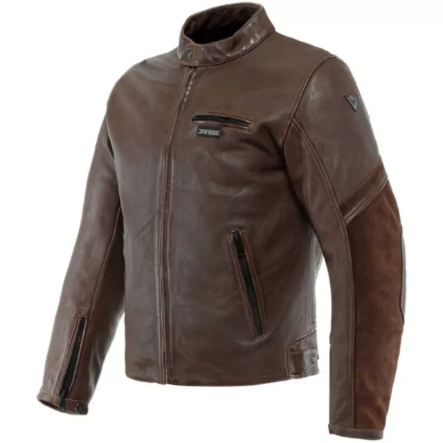Jacke Motorrad Leder Dainese Merak Leather Jacket Tabak Dunkelbraun TG 58