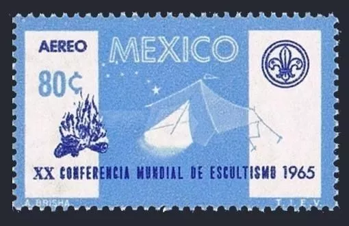 Mexico C305 two stamps, MNH. Michel 1187. 20th World Boy Scout Conference, 1965.