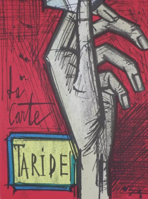 Bernard BUFFET : La Carte, LITHOGRAPHIE originale, Fantomas, MOURLOT, 1968 2