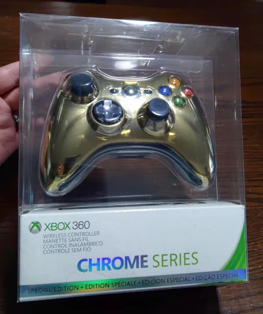 Gold Special Edition Xbox 360 Chrome Series controller NEW SEALED see pics/desc