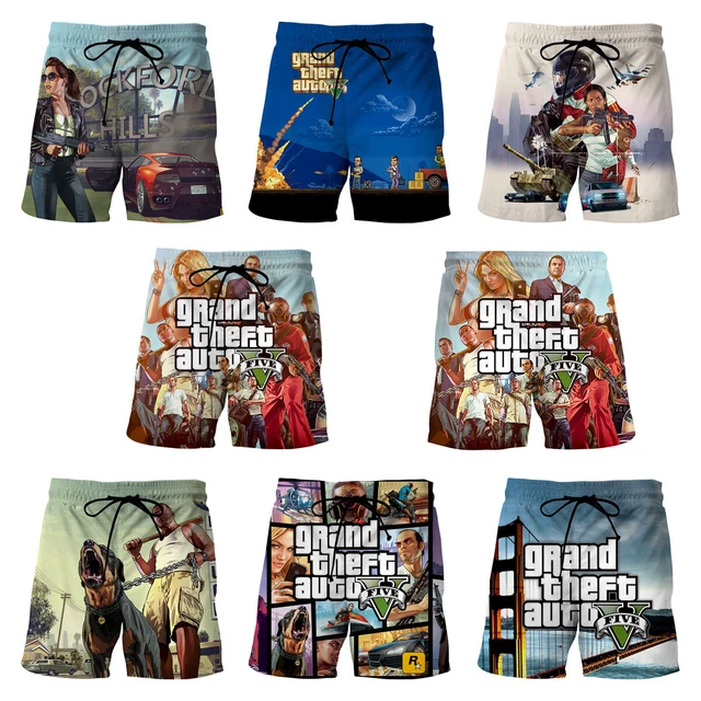 GRAND THEFT AUTO Vice City 3D Mens Swimming Shorts Pants Summer Beach