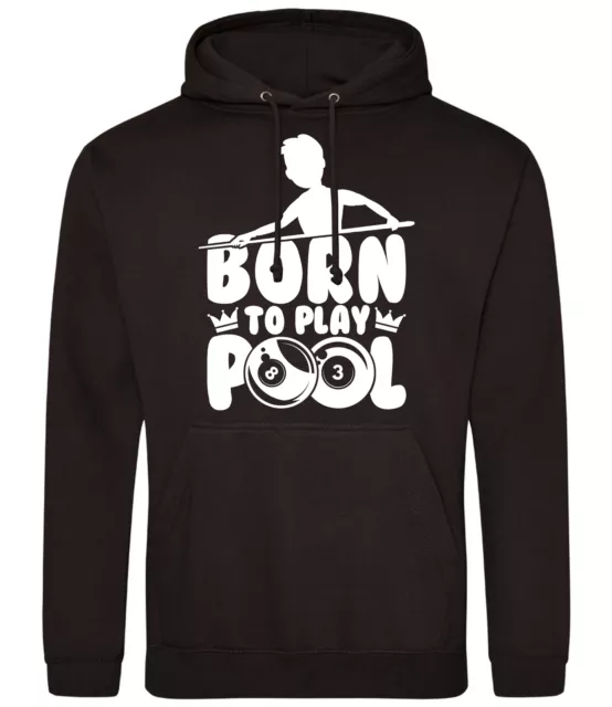 Kids Born to Play Pool Hoodie Funny Birthday Present Player Billiards Snooker