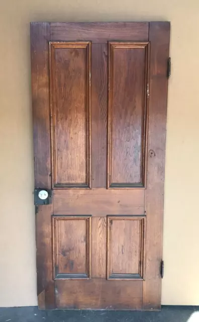 Antique Interior Chestnut Wood Pantry Cupboard Door 32x71 Vintage Old 1654-22B