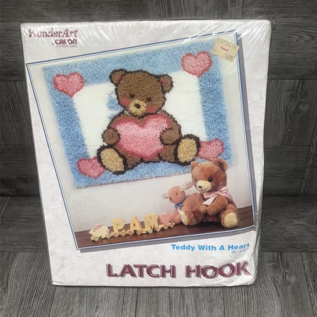 Wonderart Latch Hook Kit 20X27 - Teddy With A Heart