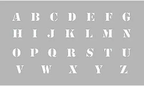 Alphabet Stencil Height Letters 13 MM