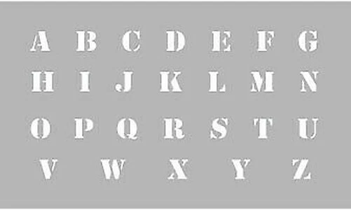 Alphabet Stencil Height Letters 13 MM