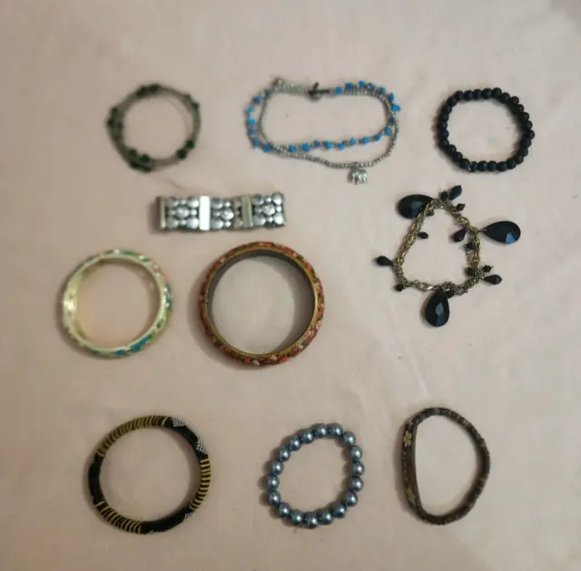 Bulk Mixed Vintage Modern Costume Jewellery Bracelet Estate 10 Pieces Lot 11