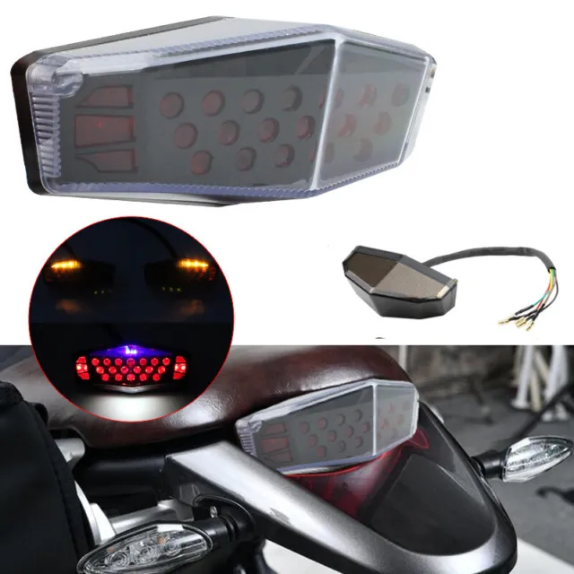 DC 12V Motorcycle LED Brake Stop Rear Tail Light Integrated Turn Signal Lamp 1PC