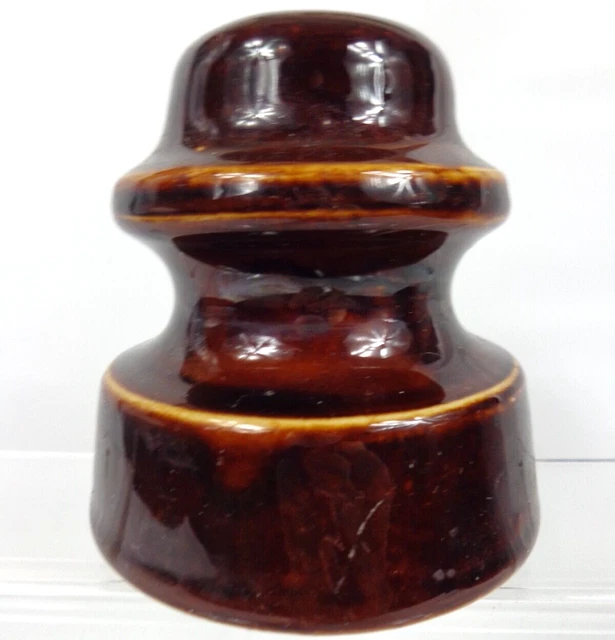 Vintage Thomas Ceramic Porcelain Power Line Insulator Glass Brown Glazed