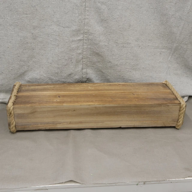 Floating Wood Shelf Nautical Rope Farmhouse Style 24in Wide 4in Thick 7in Deep