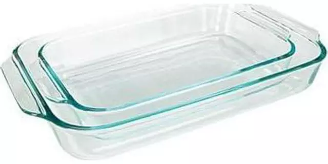 Pyrex Basics Clear Oblong Glass Baking Dishes - 2 Piece Value-plus Pack Set - 1