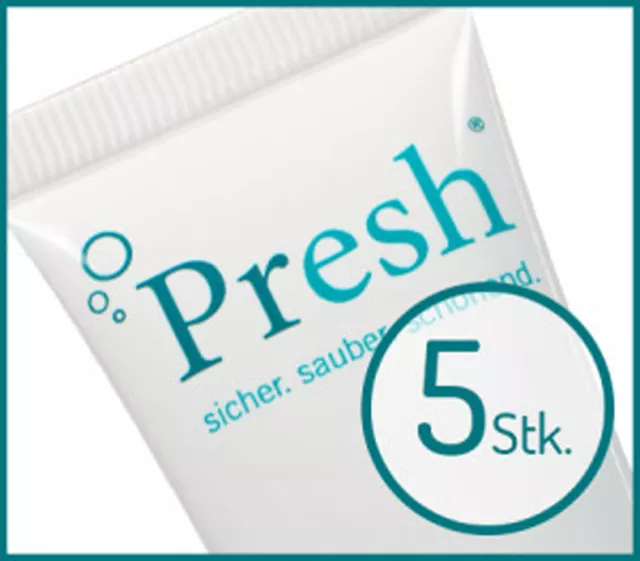 Presh Zahnersatz-Prothesenreiniger 5er Pack, Allergie getestet, Gebissreinigung