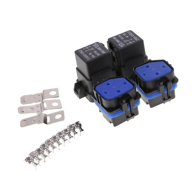 Lot De 10 Jeux De Connecteurs Relais 5 Broches Pour Voiture – 12V 30A/40A Avec Bornes 10mm Et 6,3mm