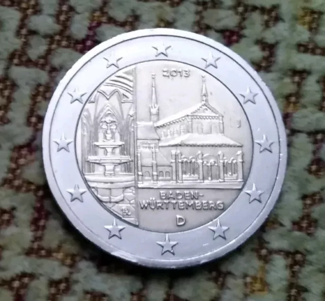 ALEMANIA 2013 2 EUROS Monasterio de Maulbronn BADEN-WURTTEMBERG ceca F y J