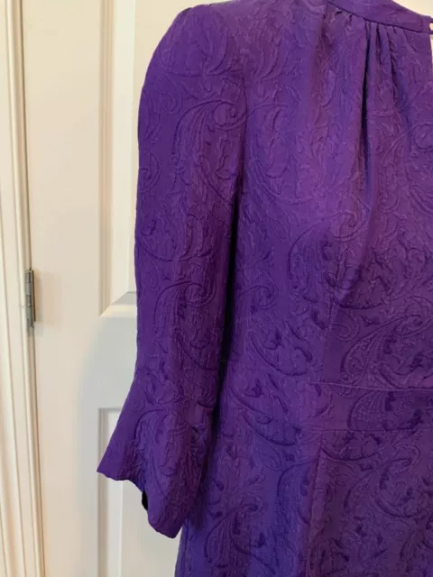 Nanette Lepore Purple Paisley Textured "Nouveau" Shift Dress, Size 6 (US) NWT! 3