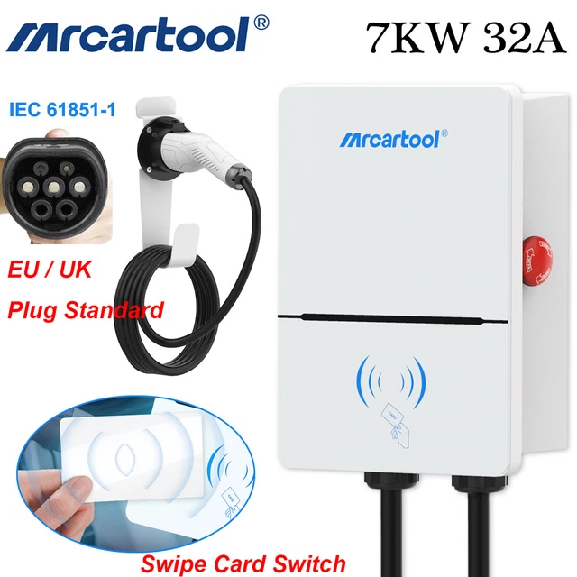 ELECTRIC CAR CHARGER Wallbox Home 32A 7KW Level 2 EV Charging Station 8 ...