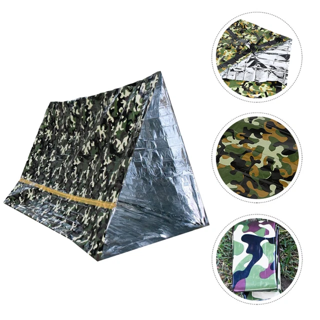 Tente De Survie D'urgence Pour 3 Personnes - Polyéthylène Imperméable Coupe-vent - Compacte, Avec Allume-feu Et Sifflet - Camping Randonnée