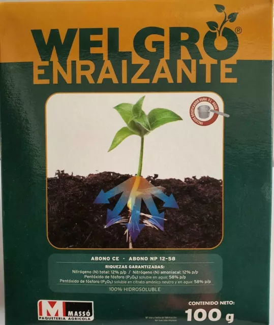 Welgro Enraizante 100Gr Masso Estimulador Raices Cultivo Plantas Y Arboles