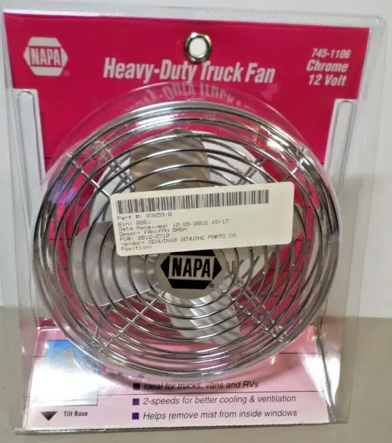 NAPA 745-1106 Chrome Heavy Duty Truck Fan 12V 2-Speed Switch