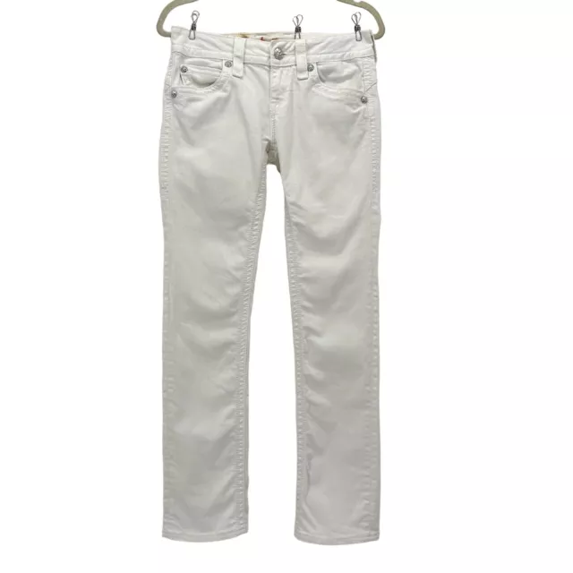 Rock Revival Raquel Straight Slim White Denim Jeans Womens 28